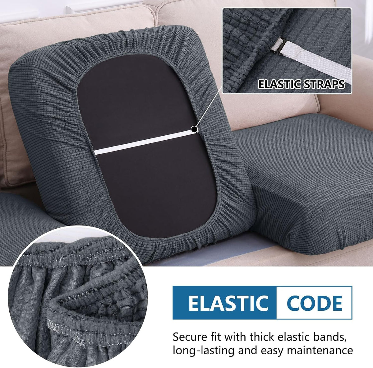 hyha Waterproof Couch Cushion Covers for Pets, Non Slip Sofa Seat Cover