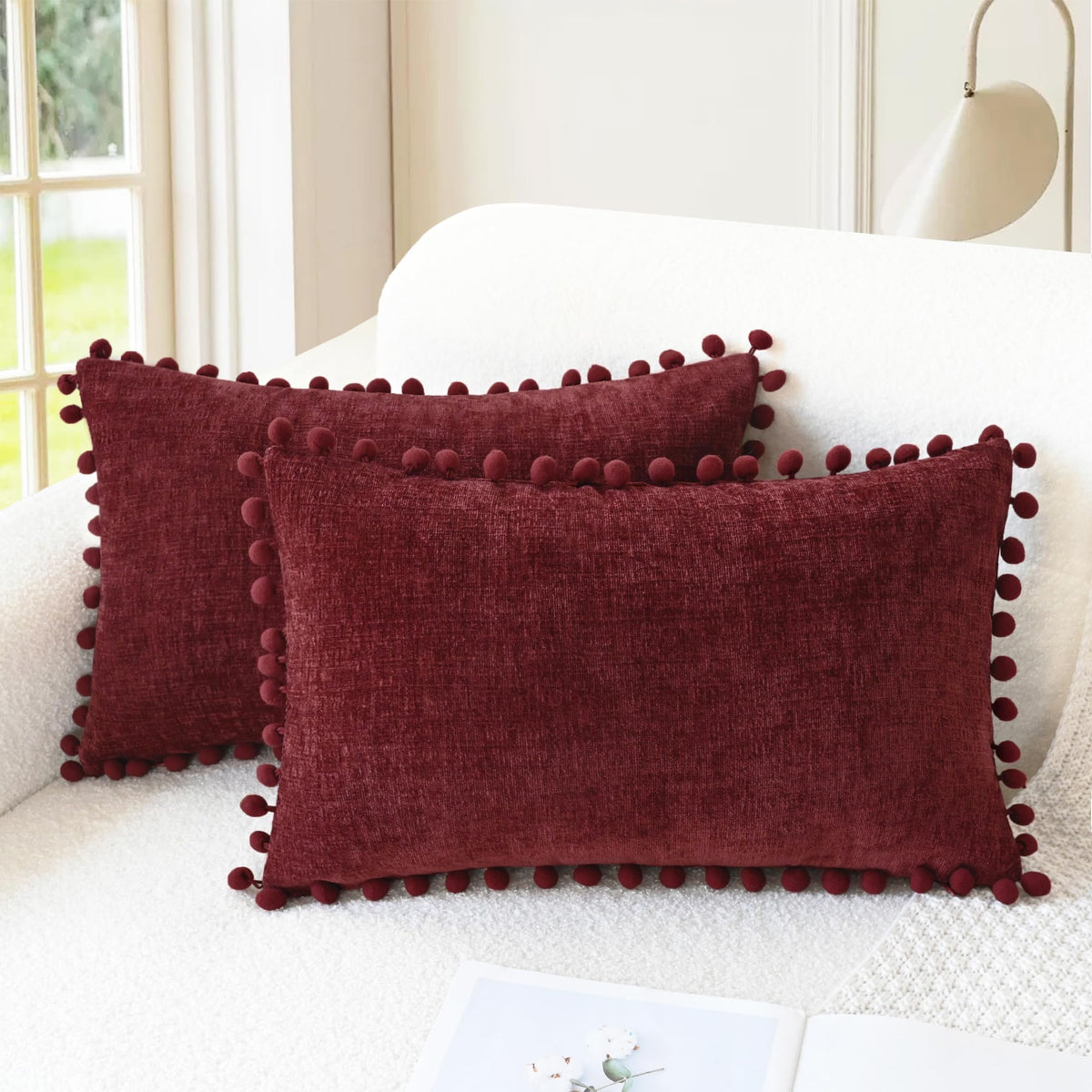 CaliTime Decorative Couch Throw Pillow Covers 20 X 12 Inches Apricot Brown
