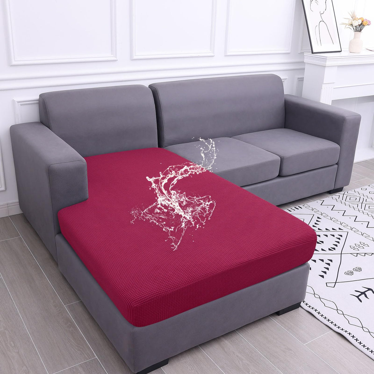 hyha Waterproof Couch Cushion Covers for Pets, Non Slip Sofa Seat Cover
