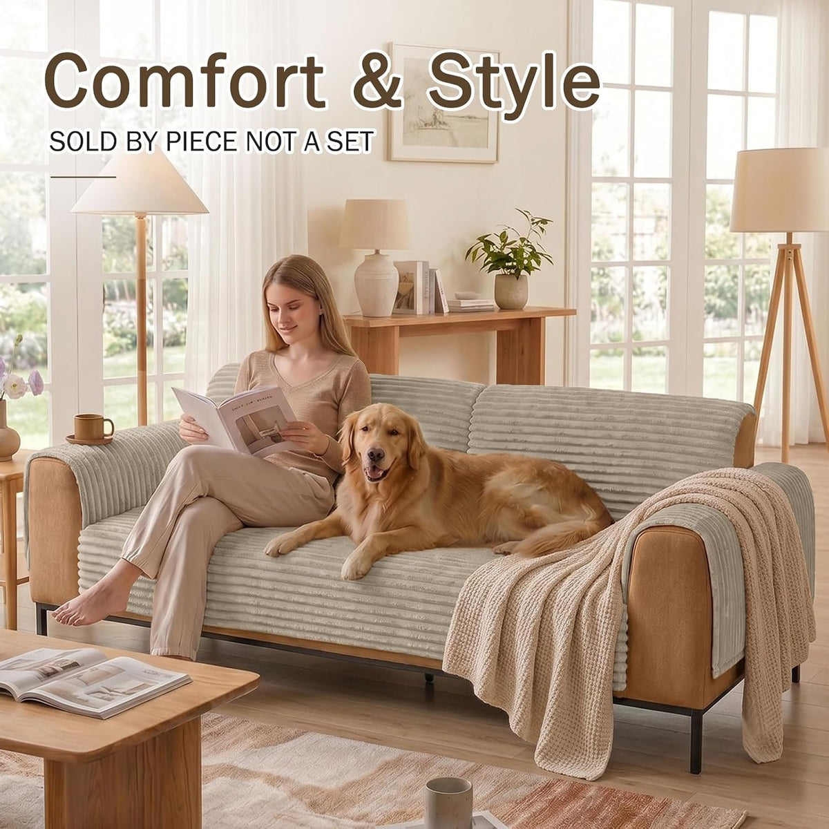 hyha Waterproof Couch Cover for Dogs, Non-Slip Pet Sofa Covers Washable
