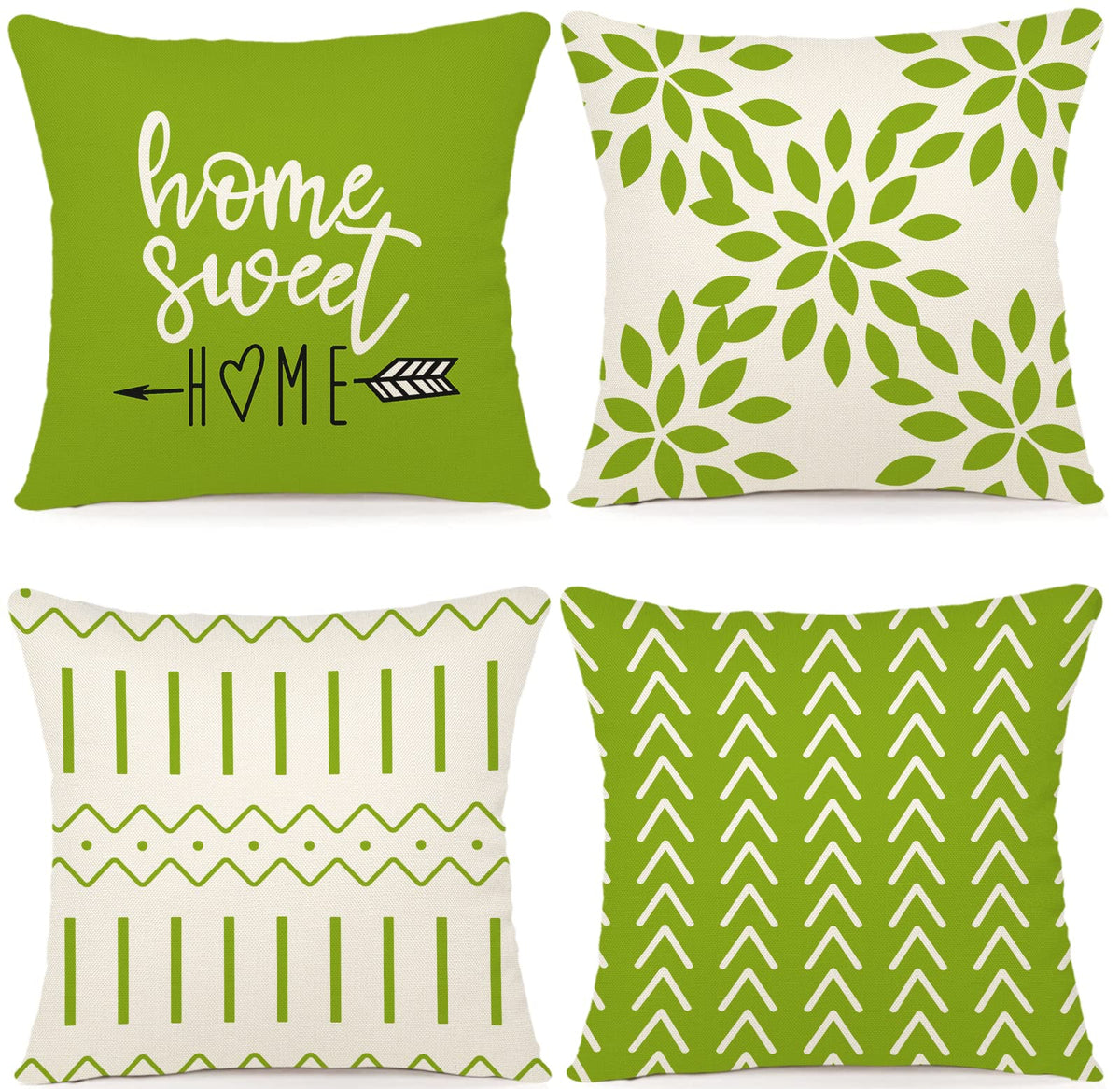 YCOLL Pillow Covers 18x18 Set of 4，Modern Sofa Throw Pillow Cover, Decorative Home Outdoor Linen Fabric Geometric Pillow Case for Couch Bed Car，Gray