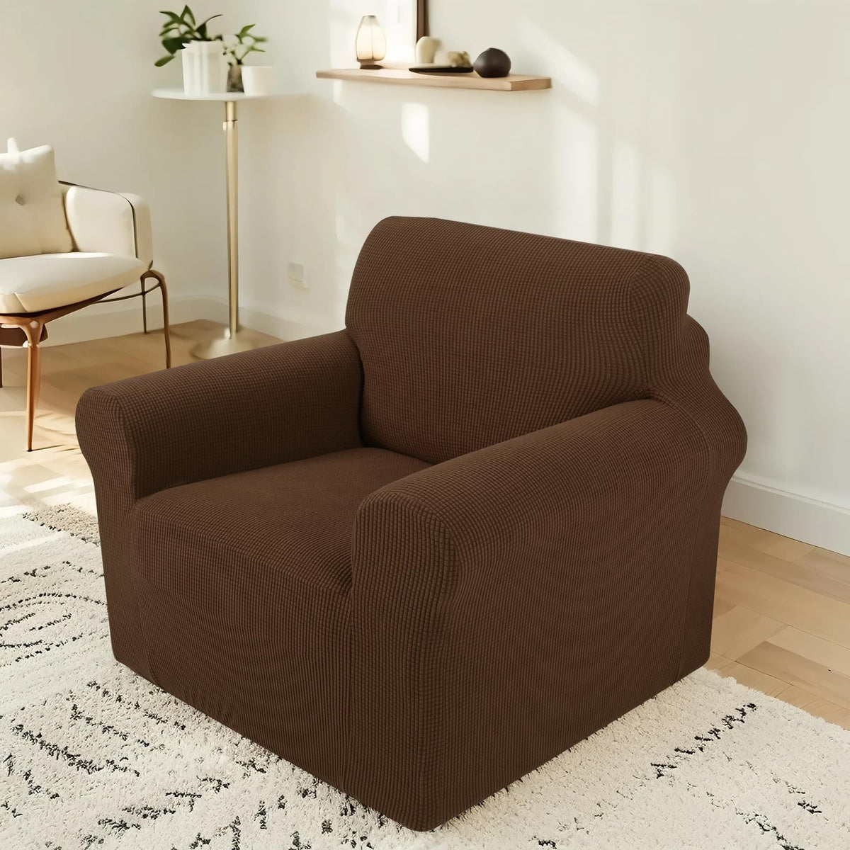 Stretch Couch Covers for Sofa Washable, Large, Chocolate