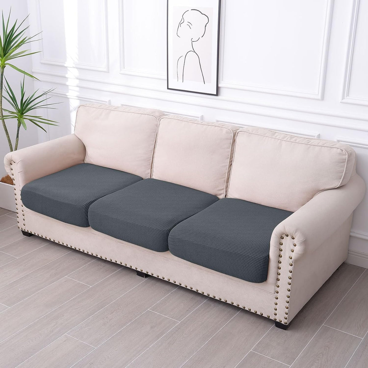 hyha Waterproof Couch Cushion Covers for Pets, Non Slip Sofa Seat Cover