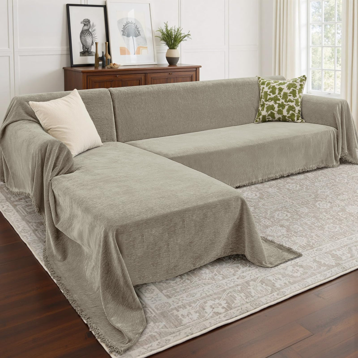 CAPALOCA Sectional Couch Covers for Sofa Washable L Shaped Couch Cover XL