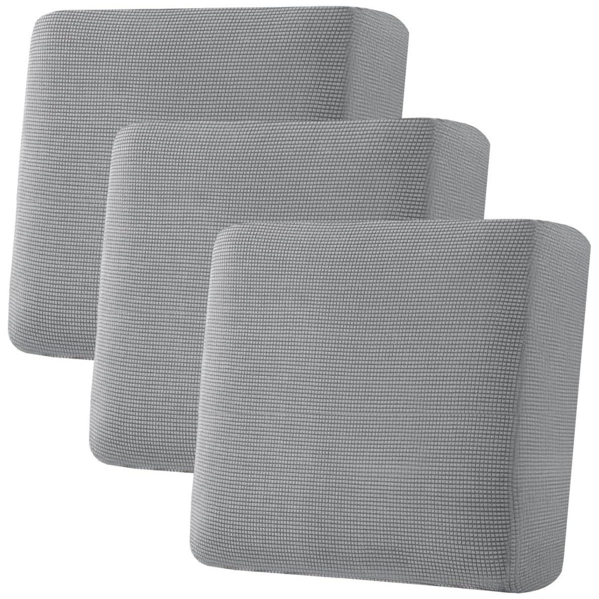 H.VERSAILTEX Super Stretch Individual Seat Cushion/Couch Slipcover Sets Thick Jacquard Textured Twill Fabric (3 Piece Sofa Covers, Sand)