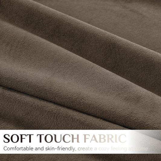 Softalker Velvet Throw Pillow Covers 18x18 Set of 4, Brown Gradient