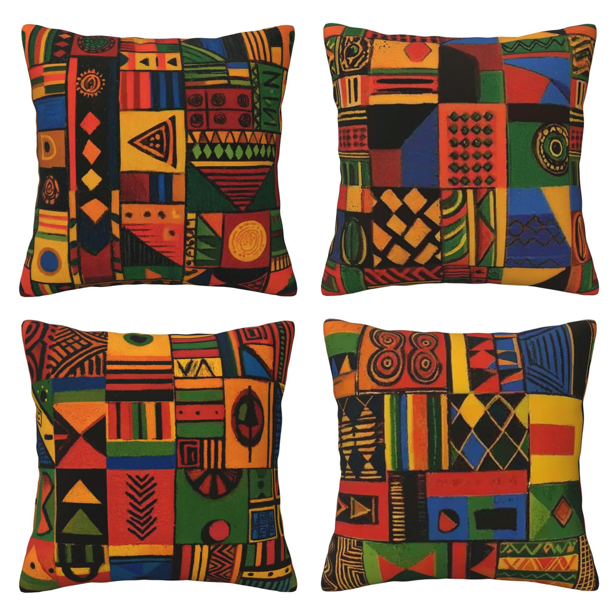 bassyil Abstract Geometry Throw Pillow Covers 18x18 Inch Set of 4 Western Decorative Cushion Cases for Couch Bedroom Living Room Sofa Patio