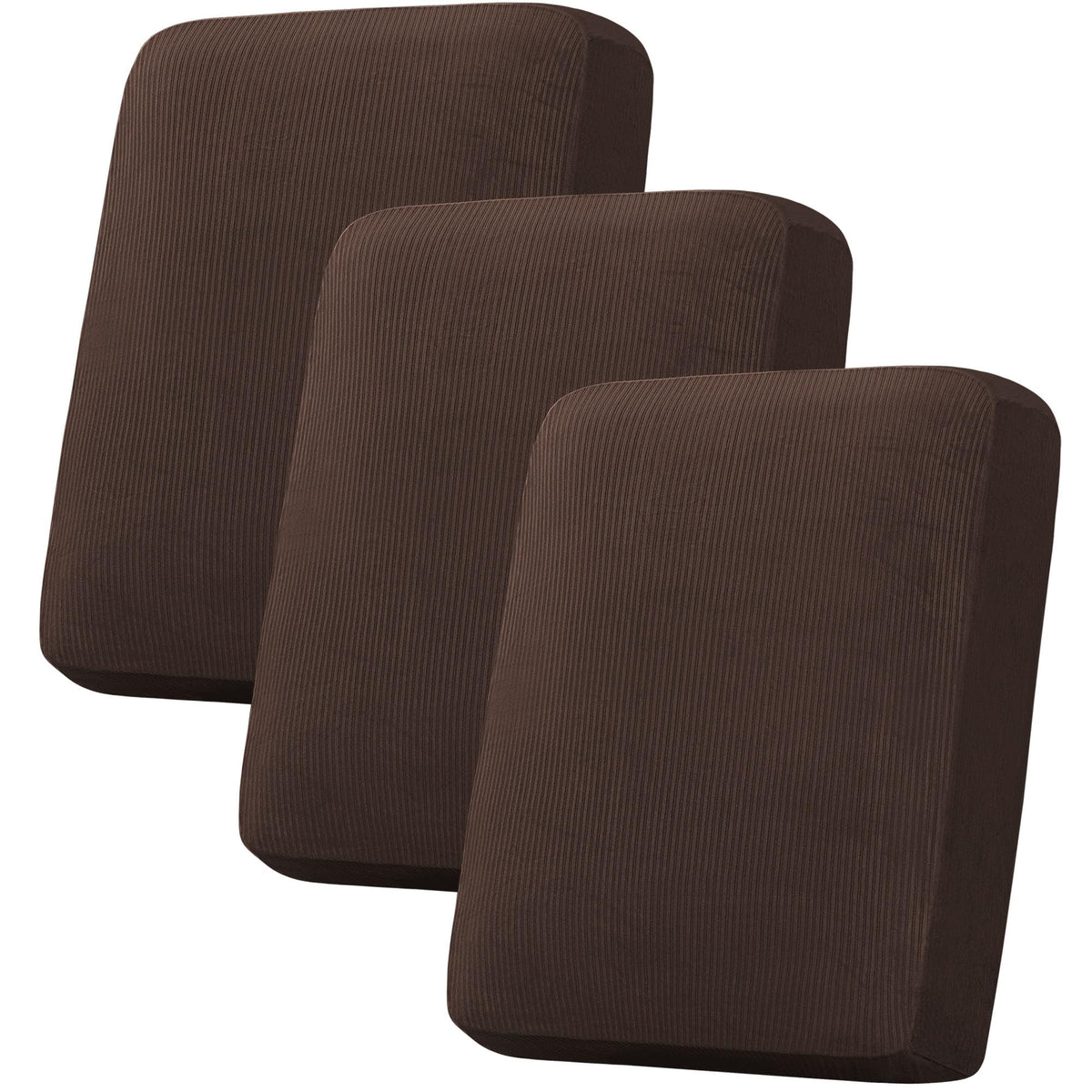 H.VERSAILTEX Velvet Stretch Couch Cushion Cover Plush Cushion Slipcover for Chair Loveseat Sofa Cushion Furniture Protector Seat Cushion Sofa Cover (3 Piece Sofa Cushion Covers, Ivory)