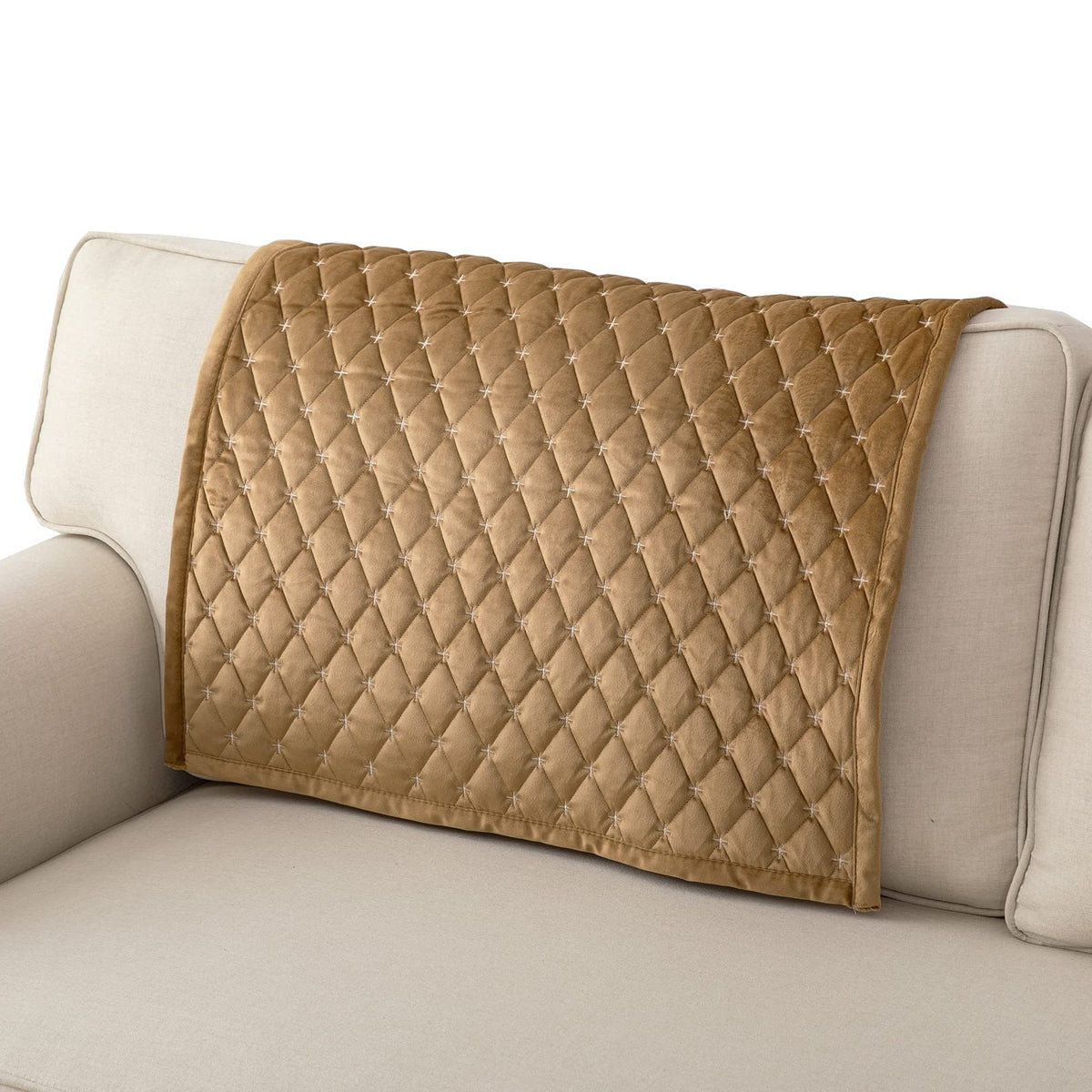 Eismodra Armrest Covers,Couch Cover,Sofa Cover,Backrest Covers,Anti-Slip Armchair Slipcovers for Dogs Cats Pet Loveseat Recliner Leather L Shaped,White 28 x 28 Inches (Only 1 Piece)