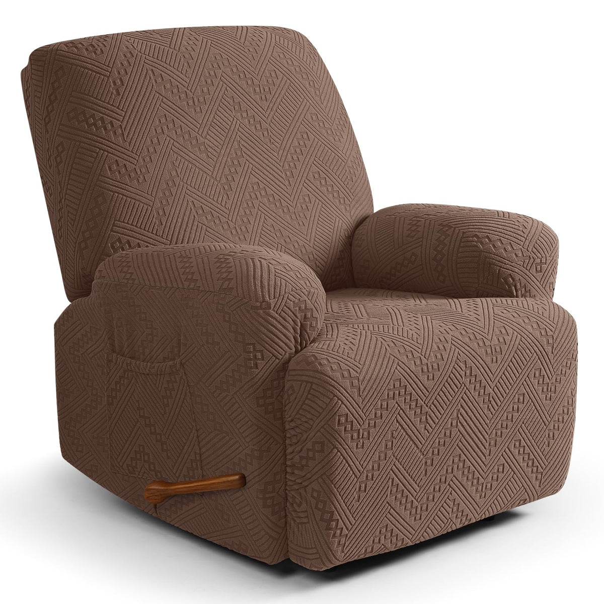Ruaozz Recliner Couch Covers, Soft Stretch Sofa Slipcover, Chocolate