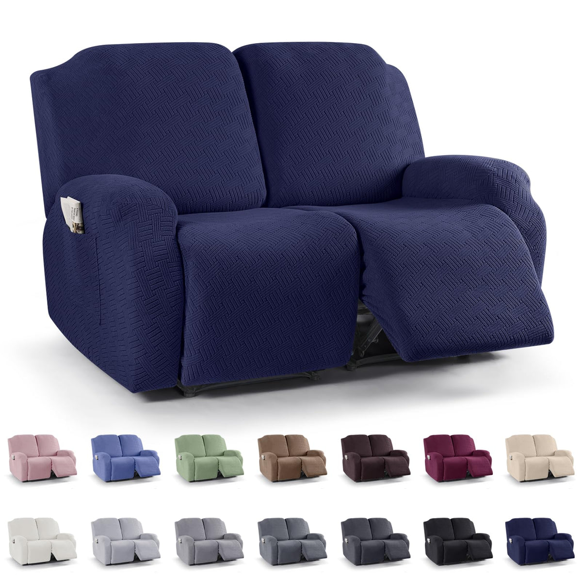 KinCam Recliner Sofa Covers, Stretch Reclining Cover, Dark Gray