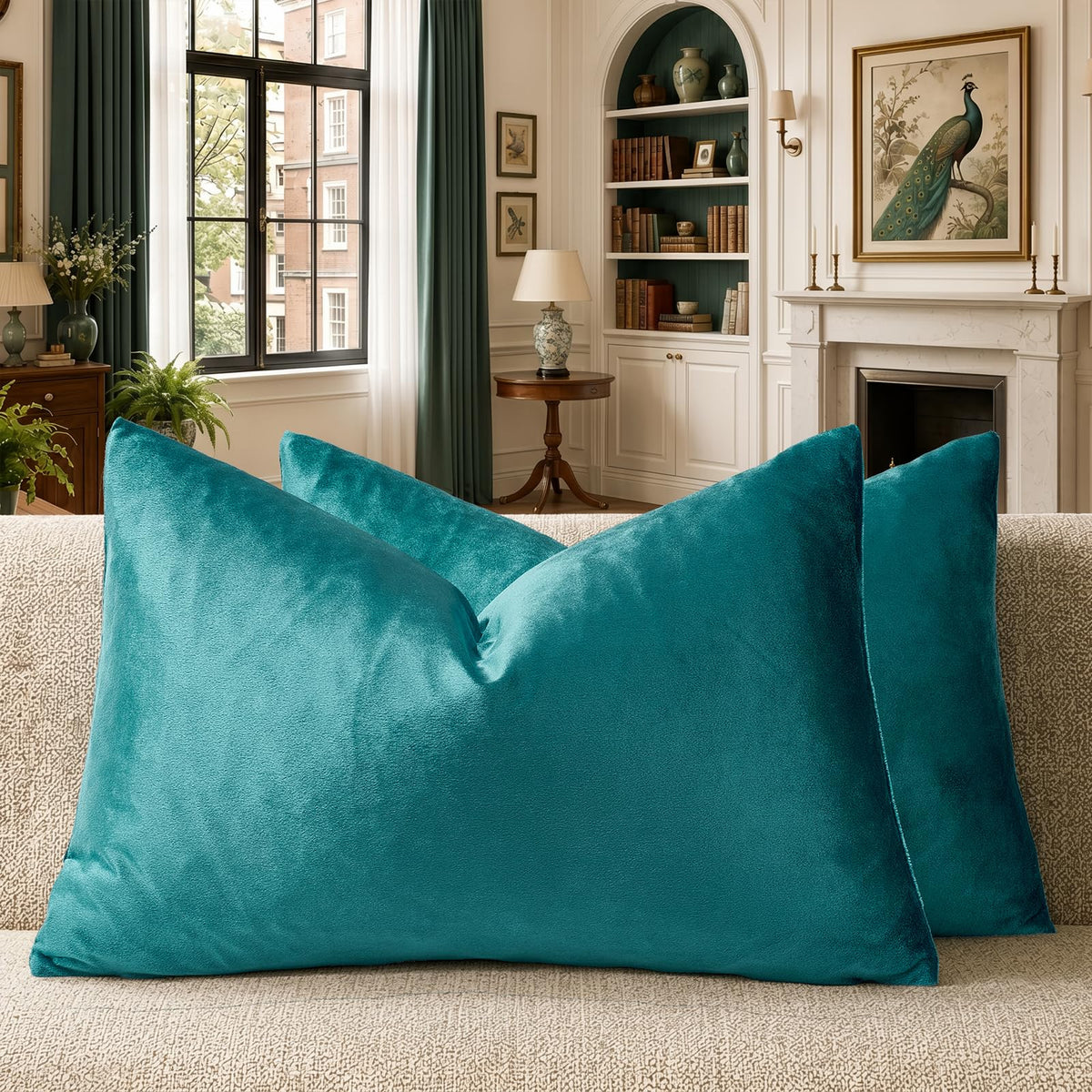 GIGIZAZA Gold Velvet Pillow Covers 18x18 Decorative Pillows Pack of 2