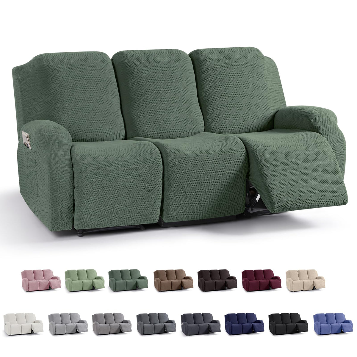 KinCam Recliner Sofa Covers, Stretch Reclining Cover, Dark Gray