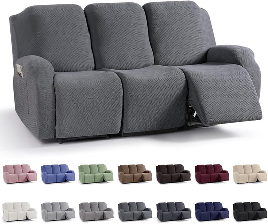 KinCam Recliner Sofa Covers, Stretch Reclining Cover, Dark Gray