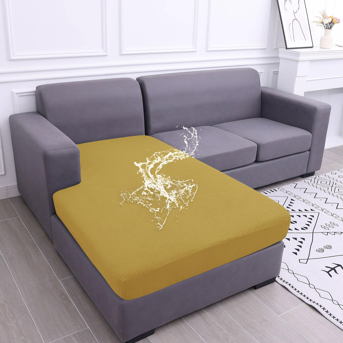 hyha Waterproof Couch Cushion Covers for Pets, Non Slip Sofa Seat Cover