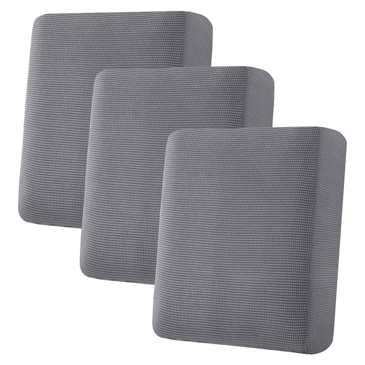 H.VERSAILTEX Super Stretch Individual Seat Cushion/Couch Slipcover Sets Thick Jacquard Textured Twill Fabric (3 Piece Sofa Covers, Sand)