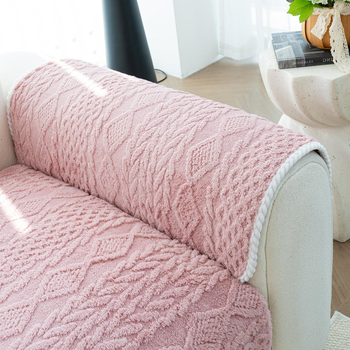 Funny Fuzzy Pet Couch Covers for 2-3 Seat, White, 1PC, 35.4"x71"