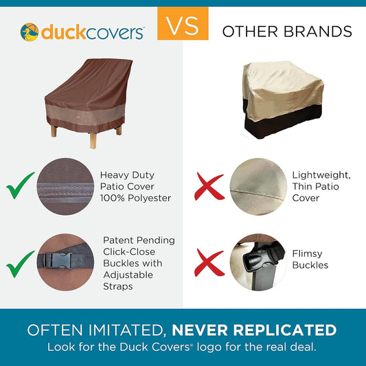 DUCKCOVERS Ultimate Patio Sofa Cover, 104"W x 40"D x 35"H, Mocha Cappuccino Patio Furniture Covers