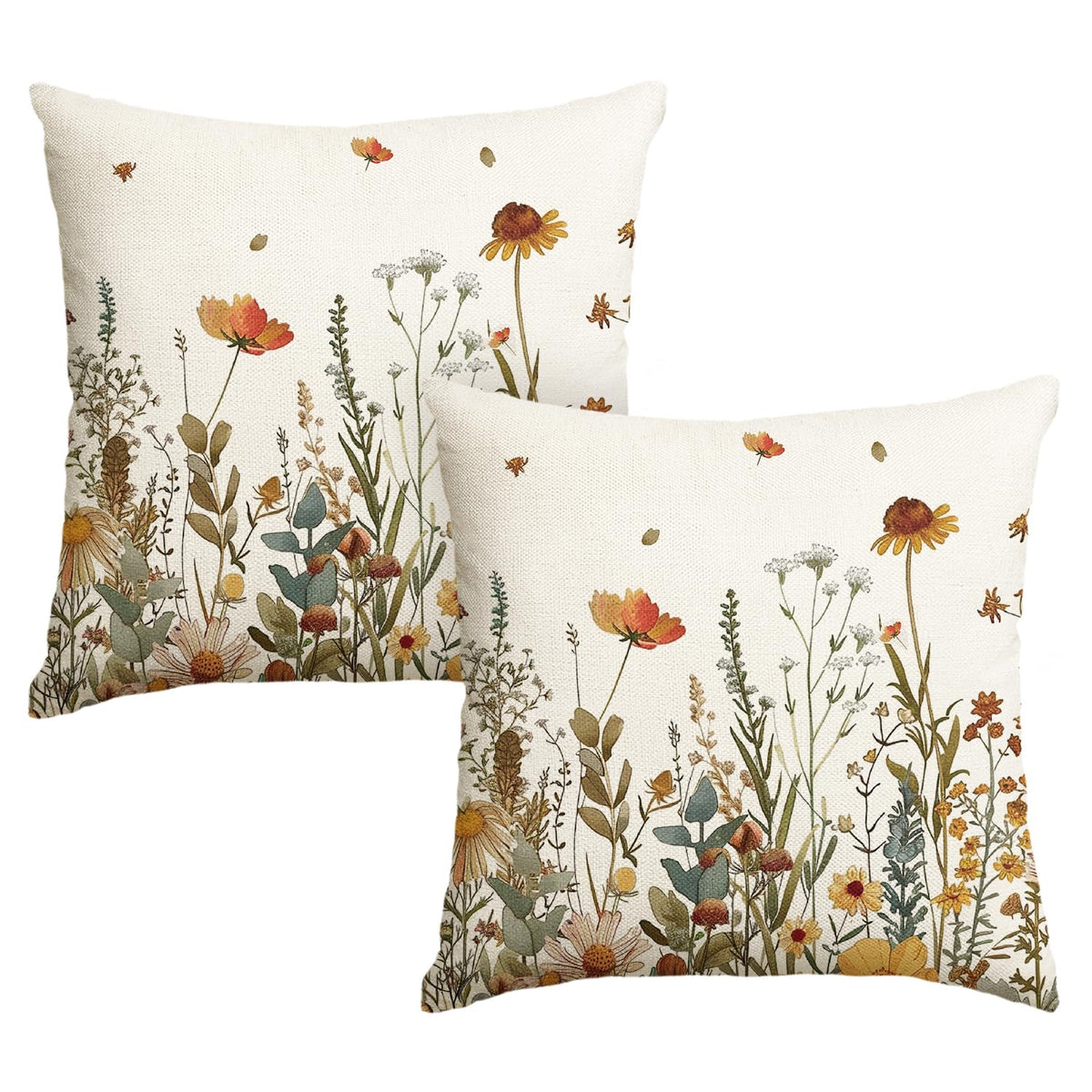 AVOIN colorlife Fall Flowers Throw Pillow Cover 12x20 Inch