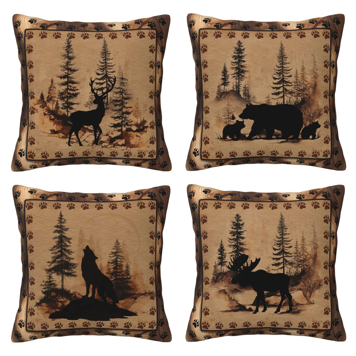 Abstract Art Throw Pillow Covers 18 X 18 Inch Set of 4 Decorative Cushion Cover Home Decor for Sofa Chair Couch Bedroom Living Room