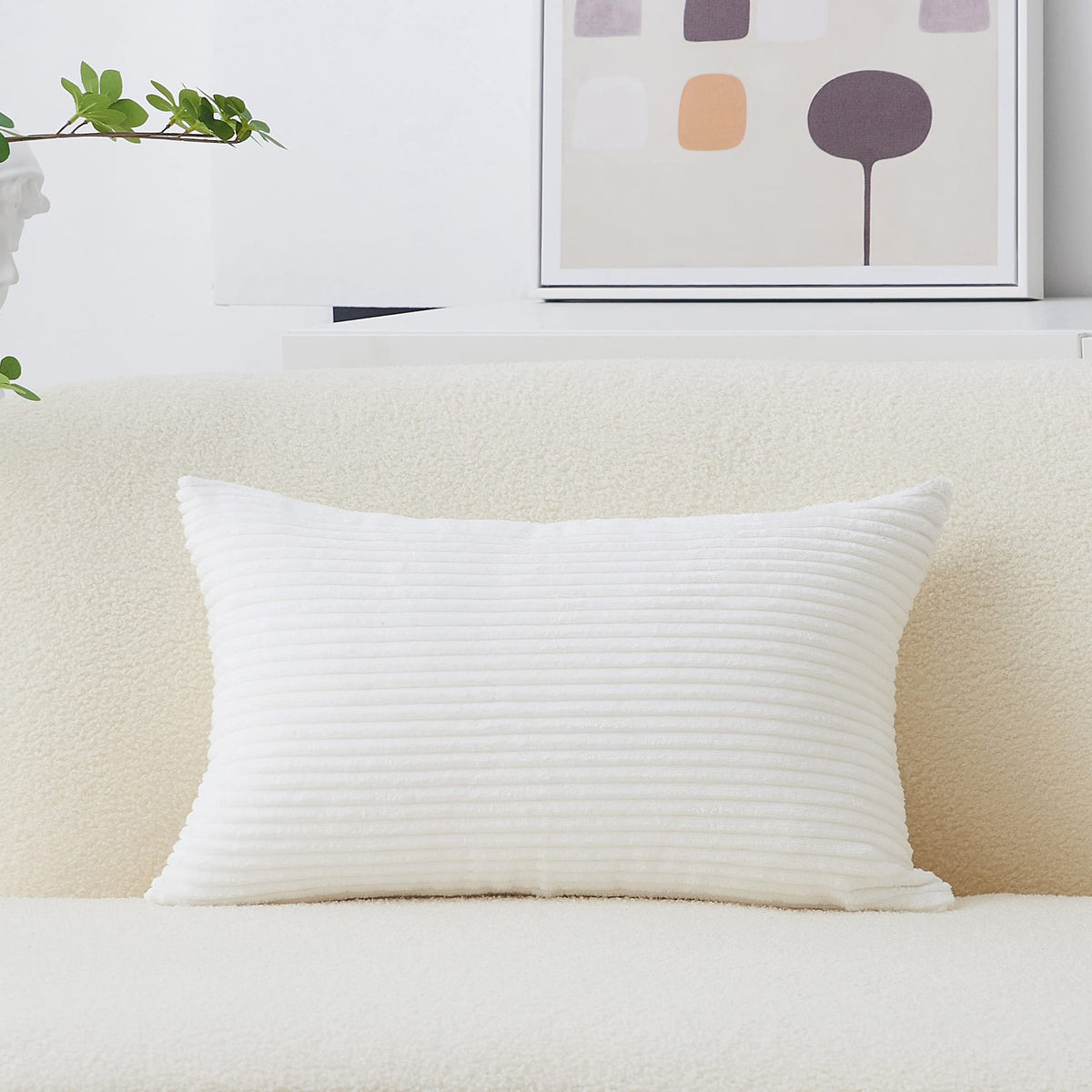 Home Brilliant Mustard Yellow Throw Pillow Cover 18x18 Decorative Plush Corduroy Striped Fall Decor Throw Pillow Cushion Cover for Couch Bed Decor, 18 x 18 (45x45), Sunflower Yellow