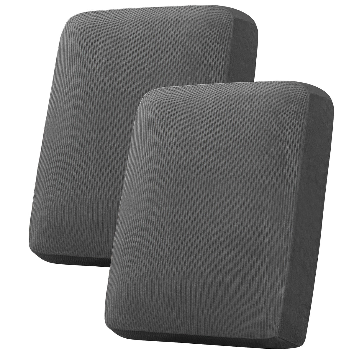 H.VERSAILTEX Velvet Stretch Couch Cushion Cover Plush Cushion Slipcover for Chair Loveseat Sofa Cushion Furniture Protector Seat Cushion Sofa Cover (2 Piece Large Sofa Cushion Covers, Ivory)