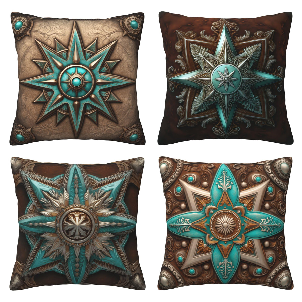 bassyil Abstract Geometry Throw Pillow Covers 18x18 Inch Set of 4 Western Decorative Cushion Cases for Couch Bedroom Living Room Sofa Patio
