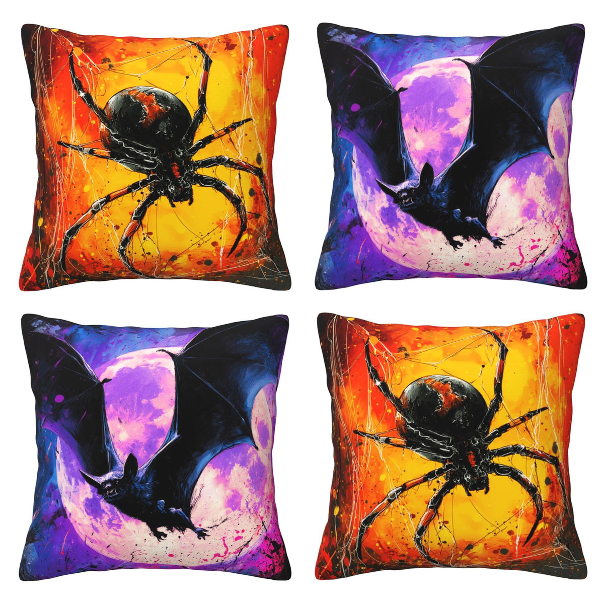 Abstract Art Throw Pillow Covers 18 X 18 Inch Set of 4 Decorative Cushion Cover Home Decor for Sofa Chair Couch Bedroom Living Room