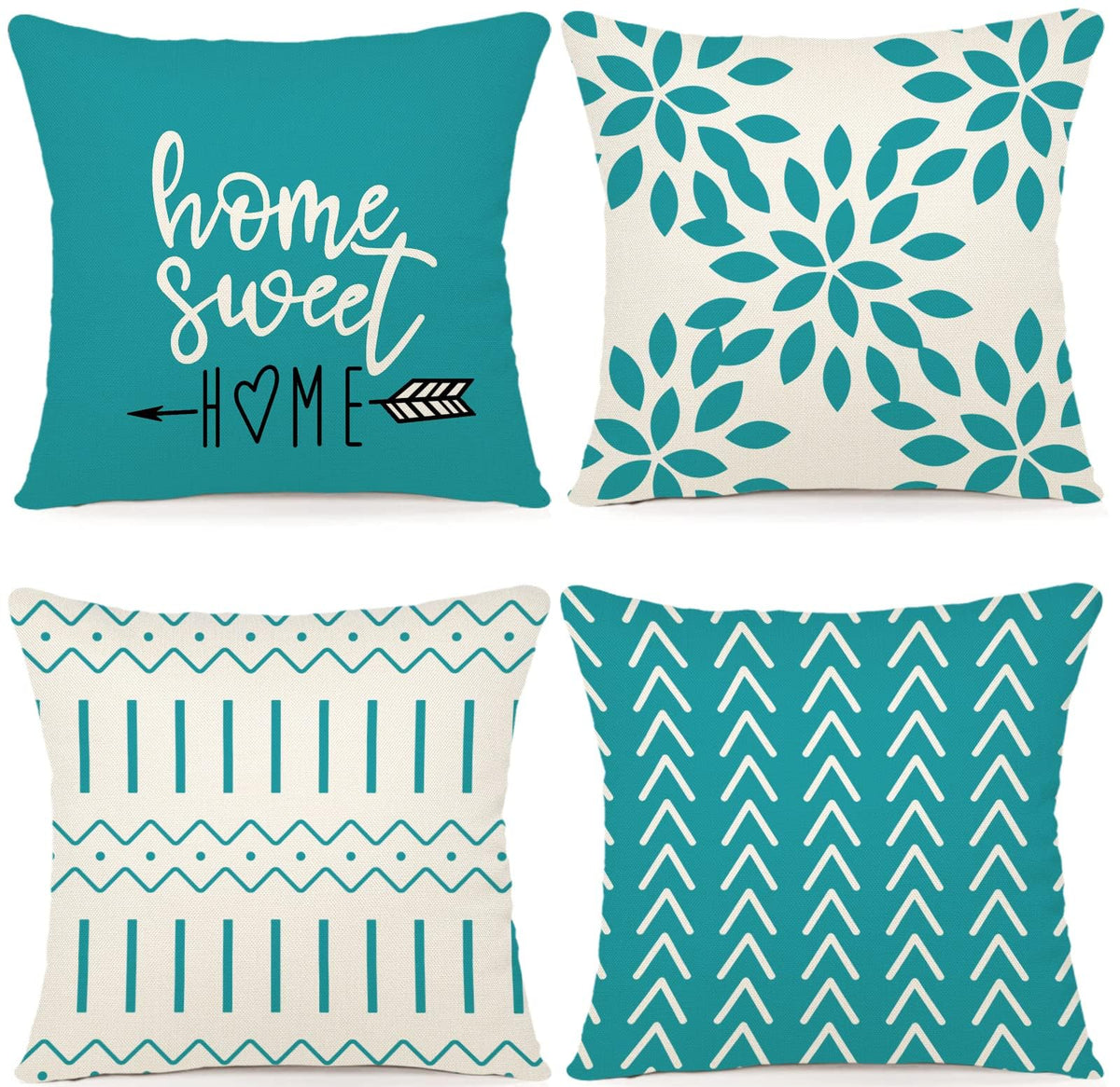 YCOLL Pillow Covers 18x18 Set of 4，Modern Sofa Throw Pillow Cover, Decorative Home Outdoor Linen Fabric Geometric Pillow Case for Couch Bed Car，Gray