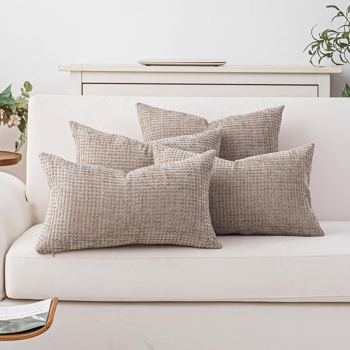 Pack of 4 Throw Pillow Covers 18x18” Boho Cushion Covers for Living Room