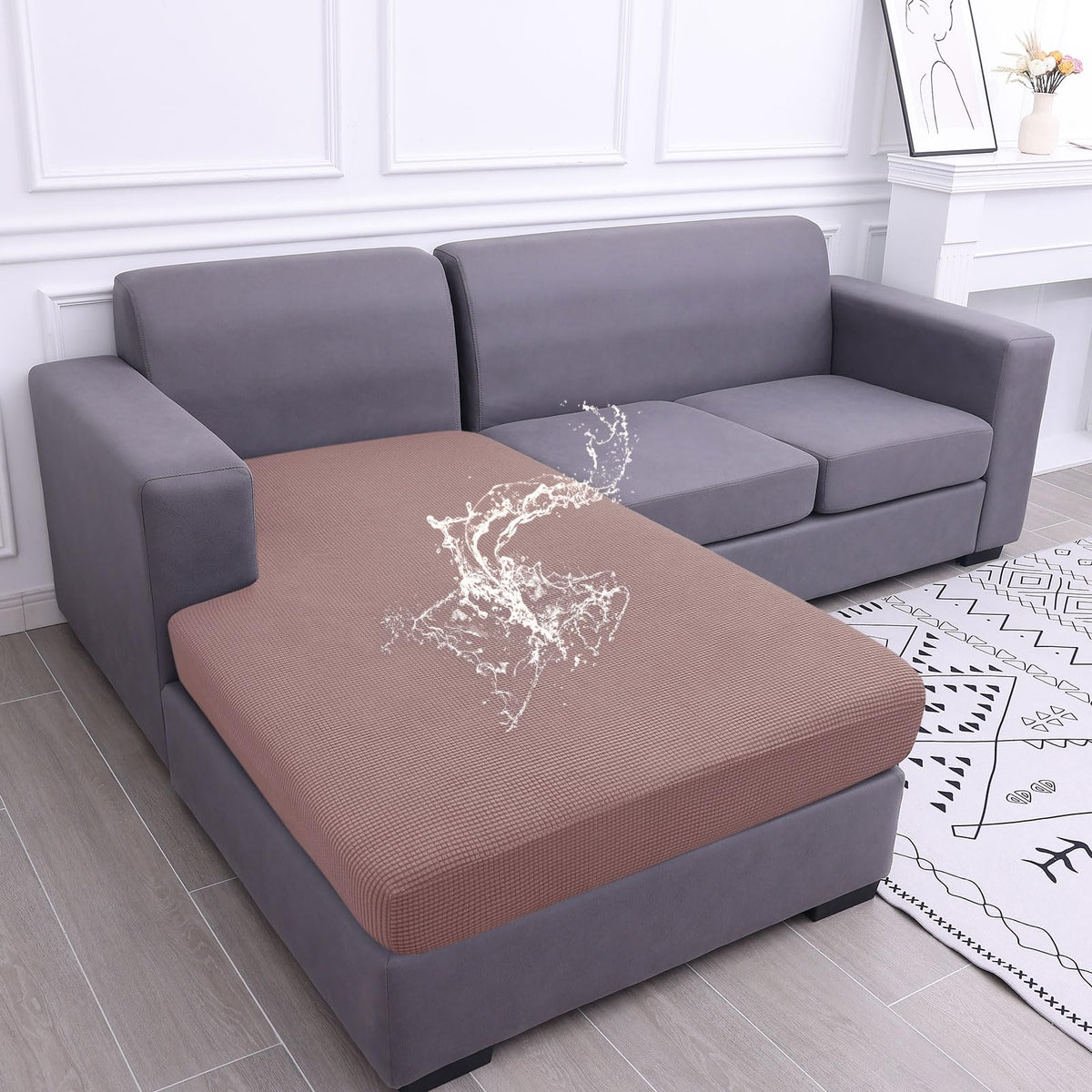 hyha Waterproof Couch Cushion Covers for Pets, Non Slip Sofa Seat Cover