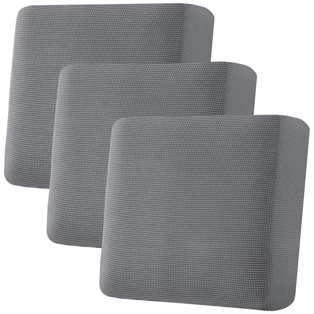 H.VERSAILTEX Super Stretch Individual Seat Cushion/Couch Slipcover Sets Thick Jacquard Textured Twill Fabric (3 Piece Sofa Covers, Sand)