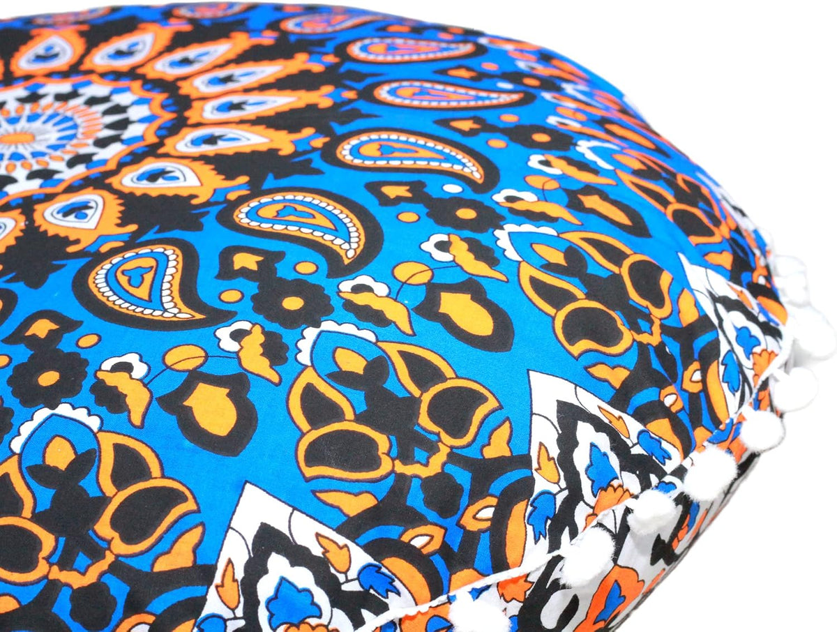 Floor Pillows Cover Cute Throw Pillows Cover Floor Seat Cushion Cover Chair Pads for Back to School First Day of School for Sofa Couch Bed Decor 22 Inches (Blue Brown)