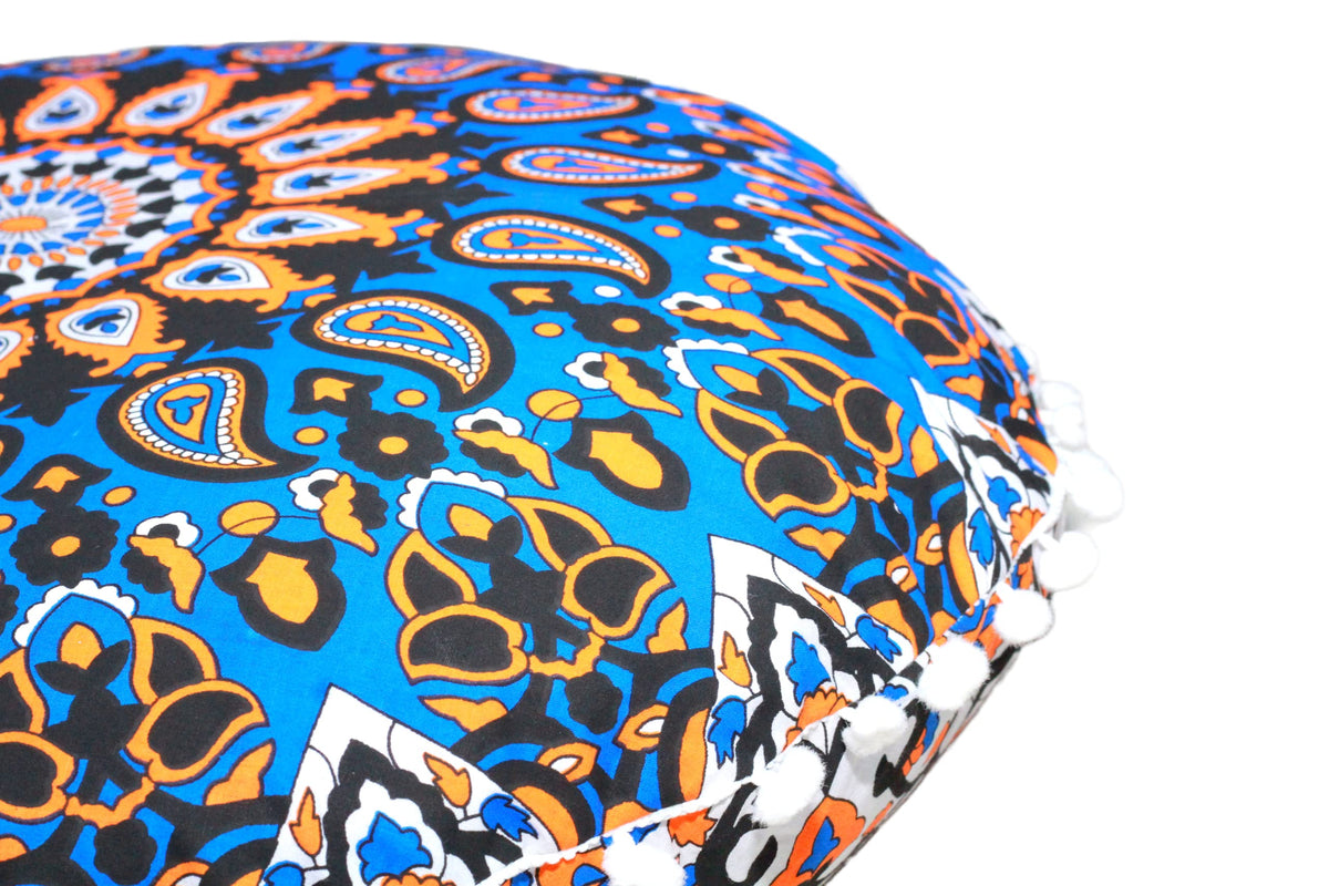 Floor Pillows Cover Cute Throw Pillows Cover Floor Seat Cushion Cover Chair Pads for Back to School First Day of School for Sofa Couch Bed Decor 22 Inches (Blue Brown)