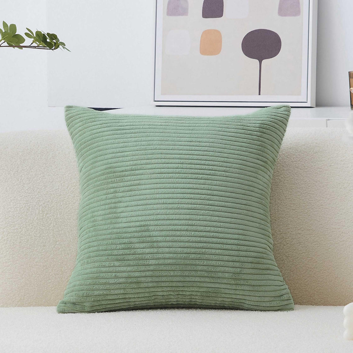 Home Brilliant Mustard Yellow Throw Pillow Cover 18x18 Decorative Plush Corduroy Striped Fall Decor Throw Pillow Cushion Cover for Couch Bed Decor, 18 x 18 (45x45), Sunflower Yellow