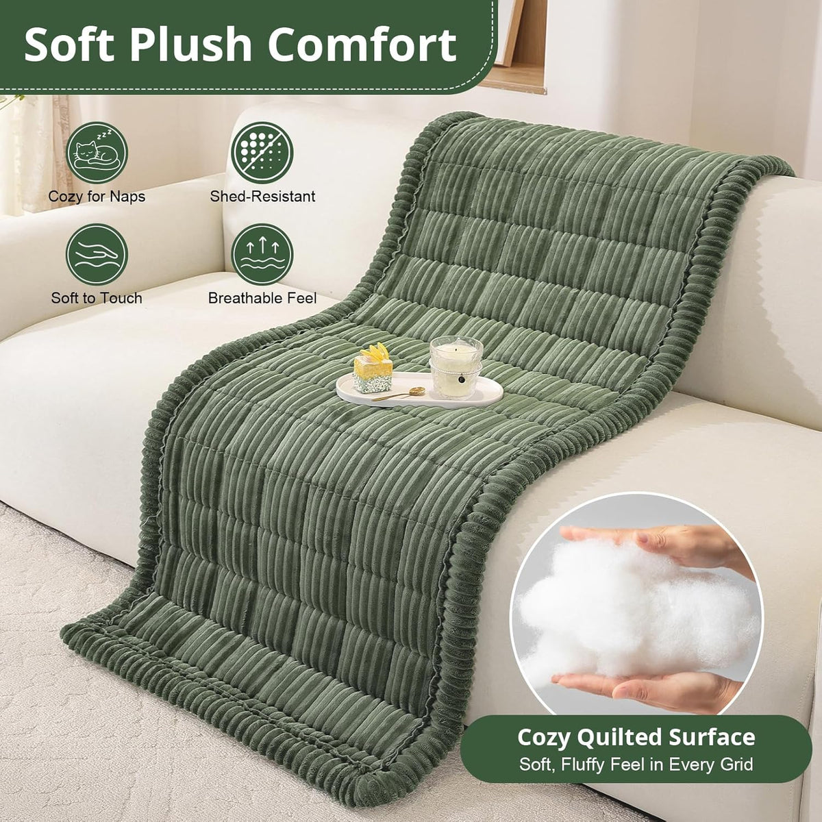 OstepDecor Couch Cover for Dogs, Washable Non Slip Sofa Cover for Pets