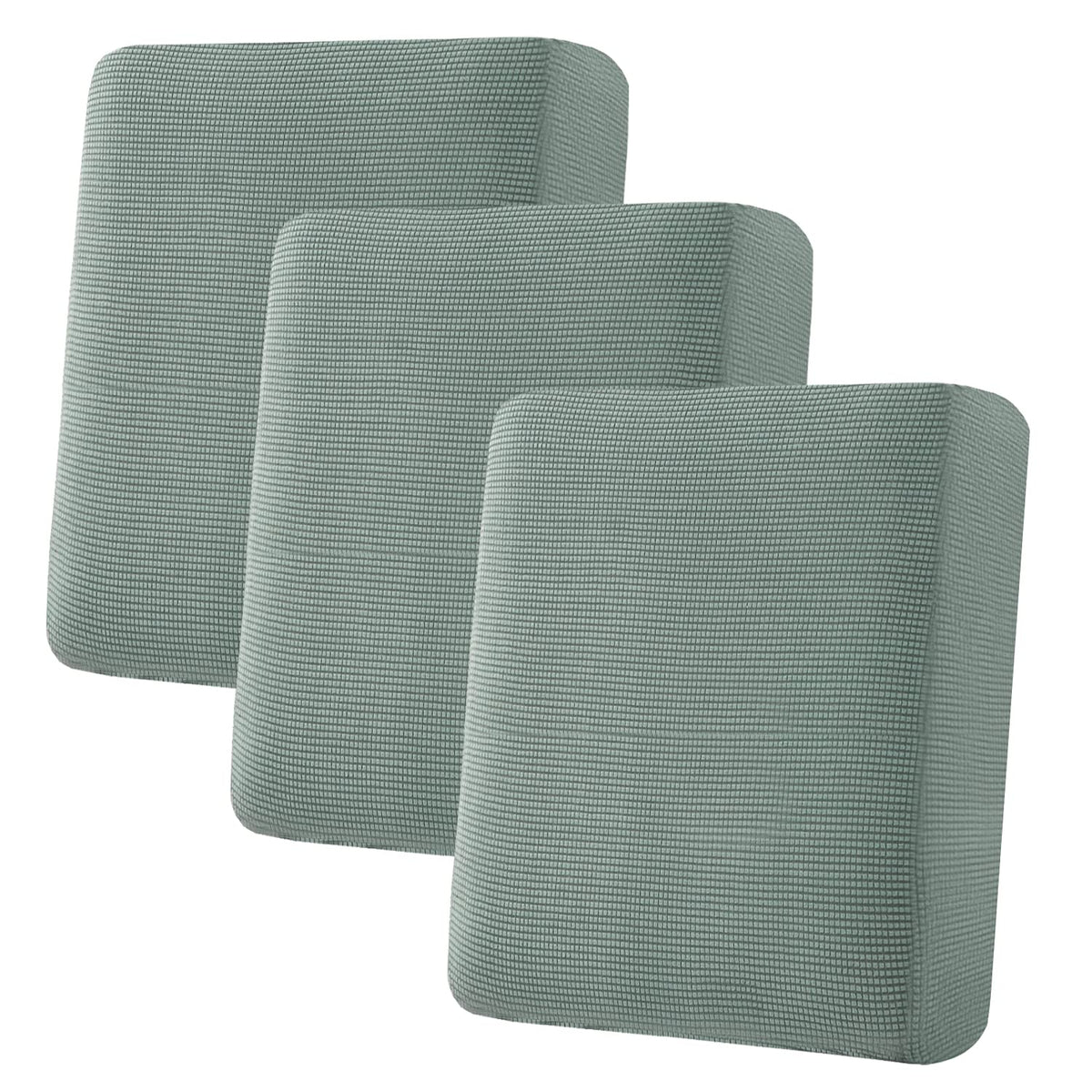 H.VERSAILTEX Super Stretch Individual Seat Cushion/Couch Slipcover Sets Thick Jacquard Textured Twill Fabric (3 Piece Sofa Covers, Sand)