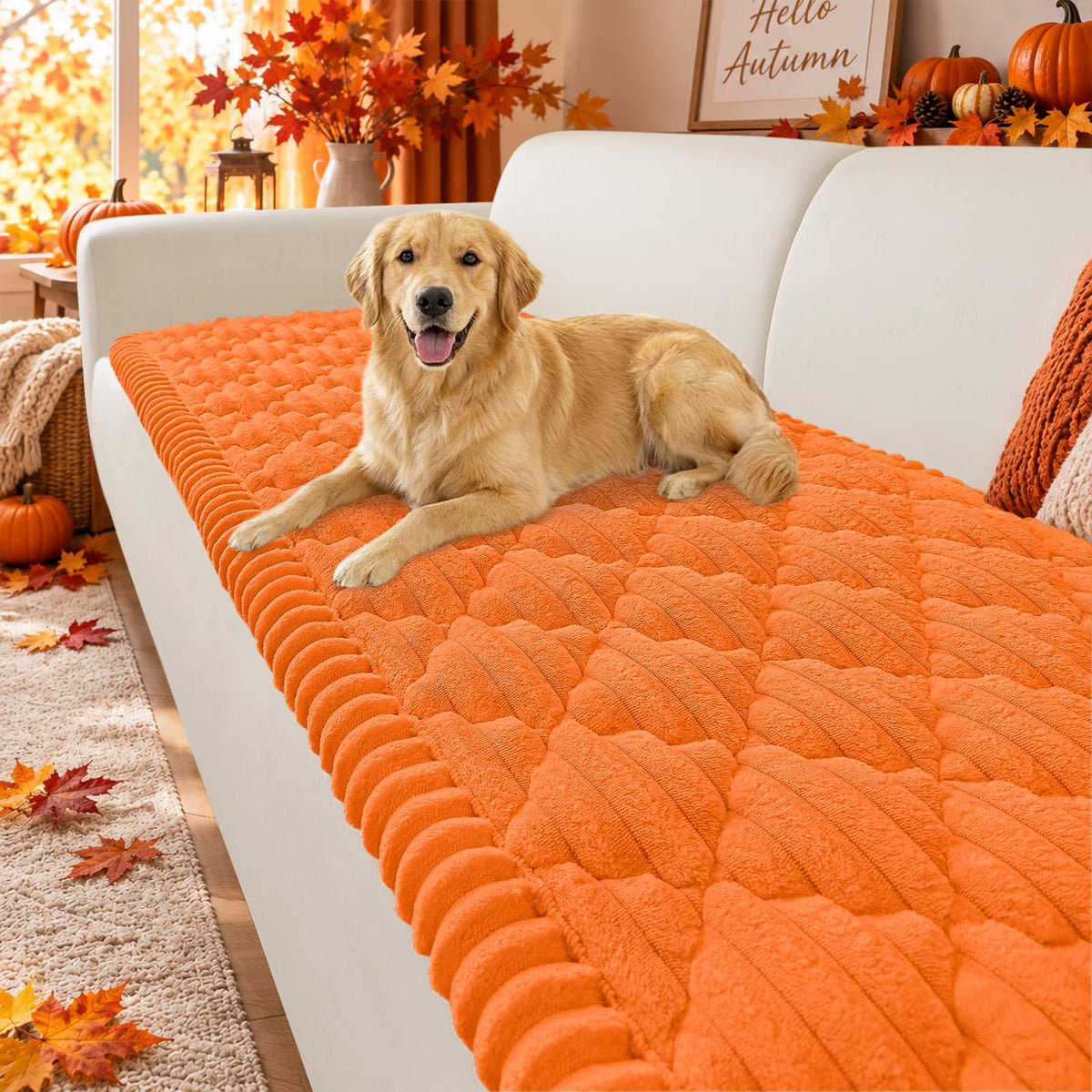Smiry Couch Cover for Dogs Washable, Non Slip Fuzzy Pet Sofa Protector
