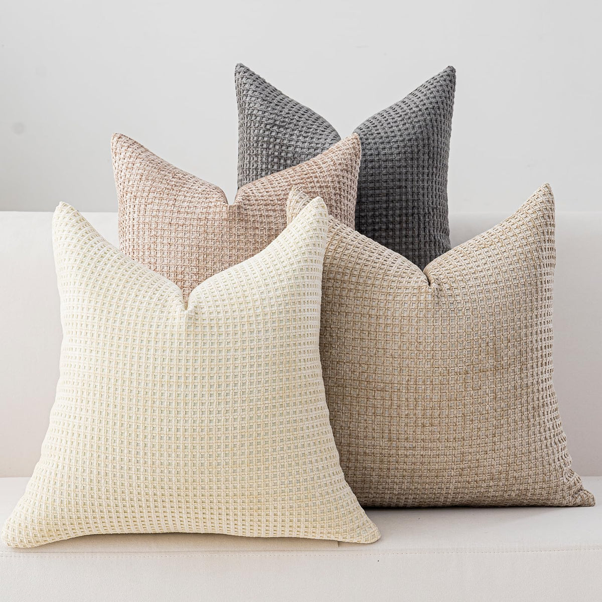 Pack of 4 Throw Pillow Covers 18x18” Boho Cushion Covers for Living Room