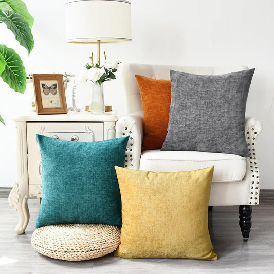 CaliTime Decorative Couch Throw Pillow Covers 18 X 18 Inches Multicolored