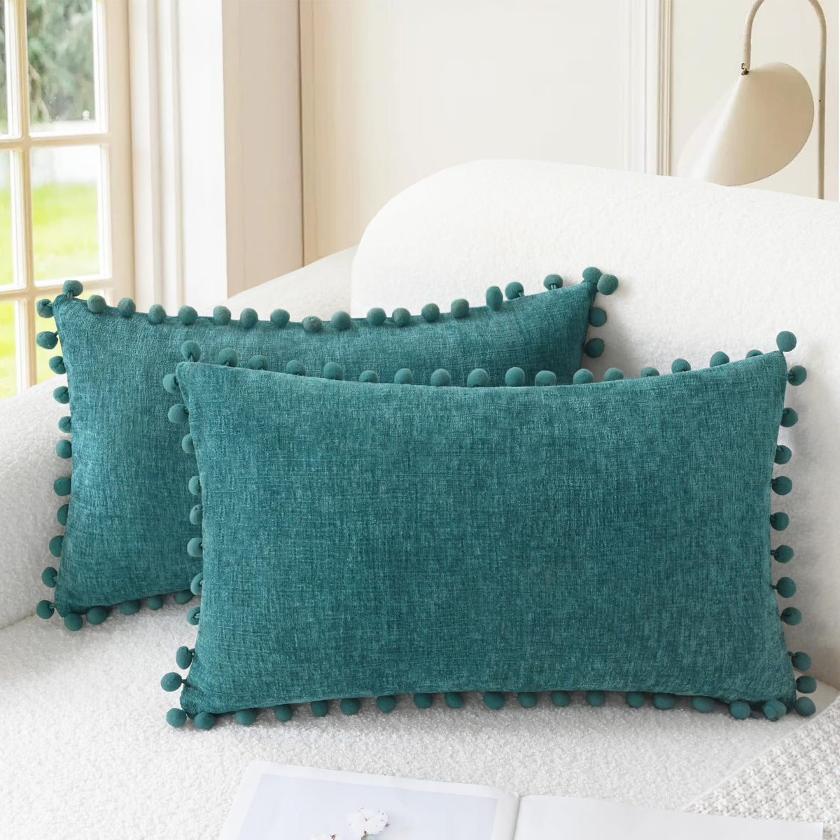 CaliTime Decorative Couch Throw Pillow Covers 20 X 12 Inches Apricot Brown