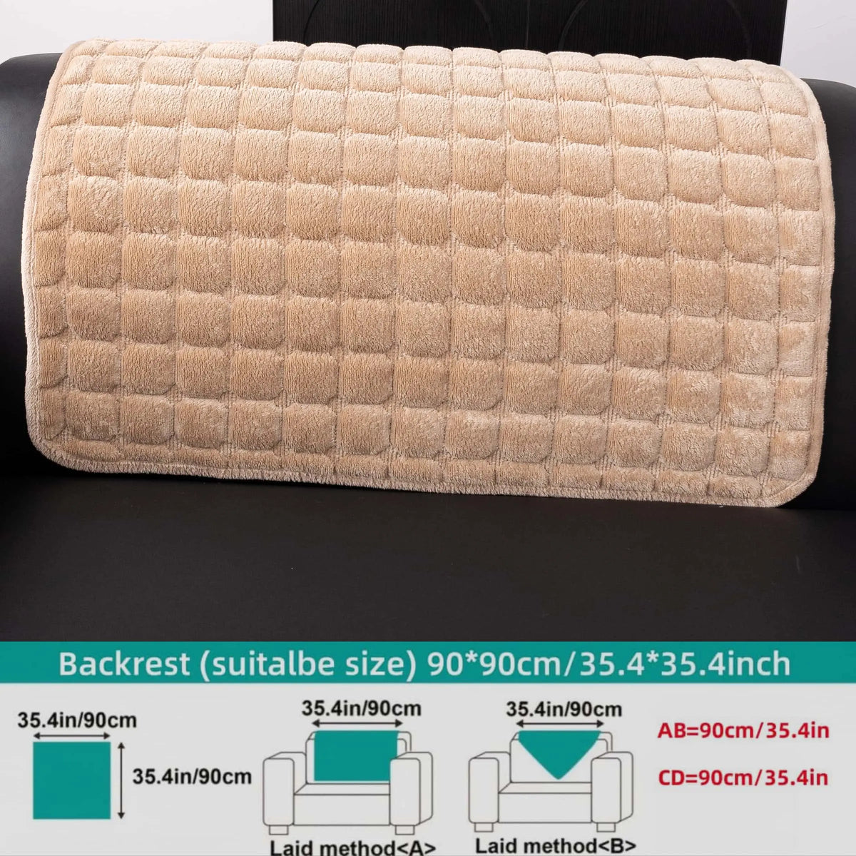 Solid colour Thick Plush Sofa couch cover, 1 PC Quilted Non Slip Washable Couch Cushion Cover Pad, Pet-Friendly Soft Velvet Sofa Protector, for Armchair, Loveseat, Sectional & Multi-Seater Sofas, Modern Cozy Living Room Decor, Sofa Slipcover.