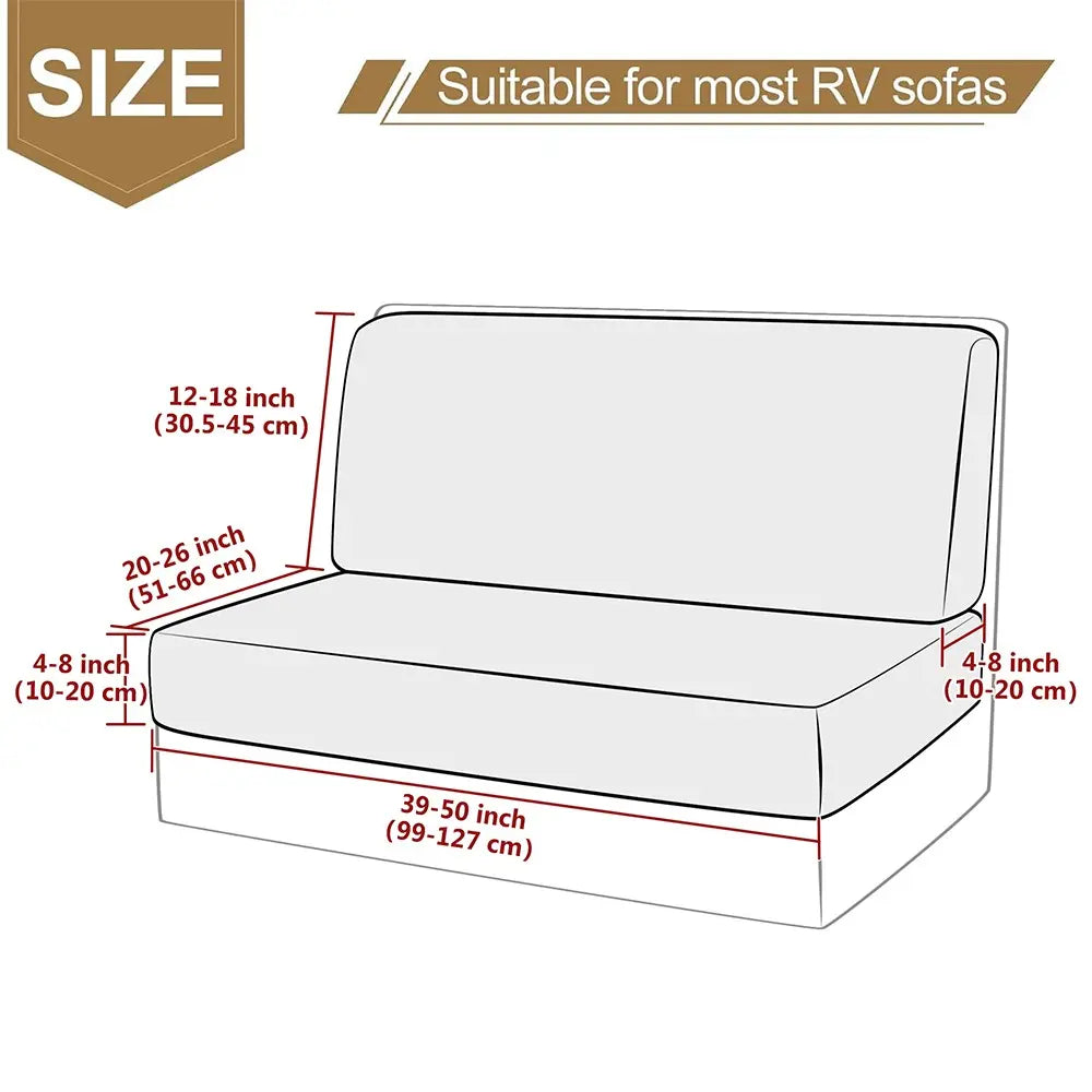 2 Pcs/set RV Dining Table Sofa Cover, Solid Color Breathable Dustproof Camper Sofa Cover, Removable All-season Protective Cover, Camper Van Sofa Cover, Sofa Slipcover, Washable Sofa Covers, Couch Slipcover, Cover For Couch