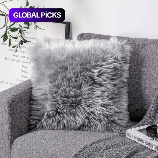Valentine's Day Faux Wool Plush Pillow Cover, Soft Comfortable Non-Shedding Furry Cushion Cover, Washable Foldable Detachable Cover for Living Room and Bedroom Decor, Bedroom Decorative Accessories #GLOBAL PICKS