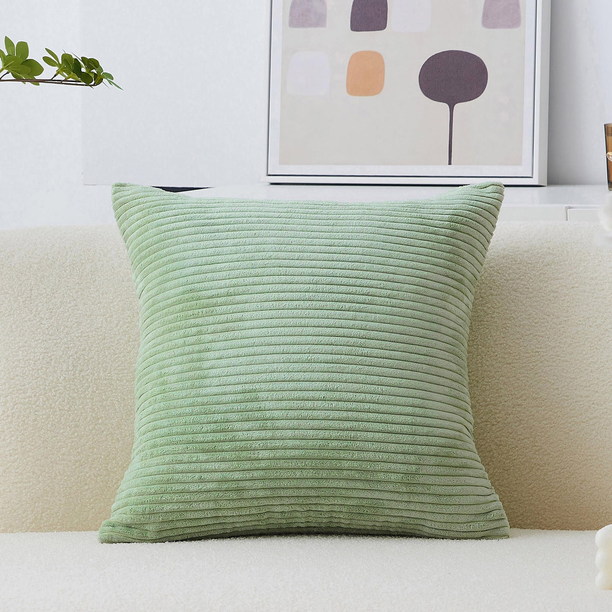 Home Brilliant Mustard Yellow Throw Pillow Cover 18x18 Decorative Plush Corduroy Striped Fall Decor Throw Pillow Cushion Cover for Couch Bed Decor, 18 x 18 (45x45), Sunflower Yellow