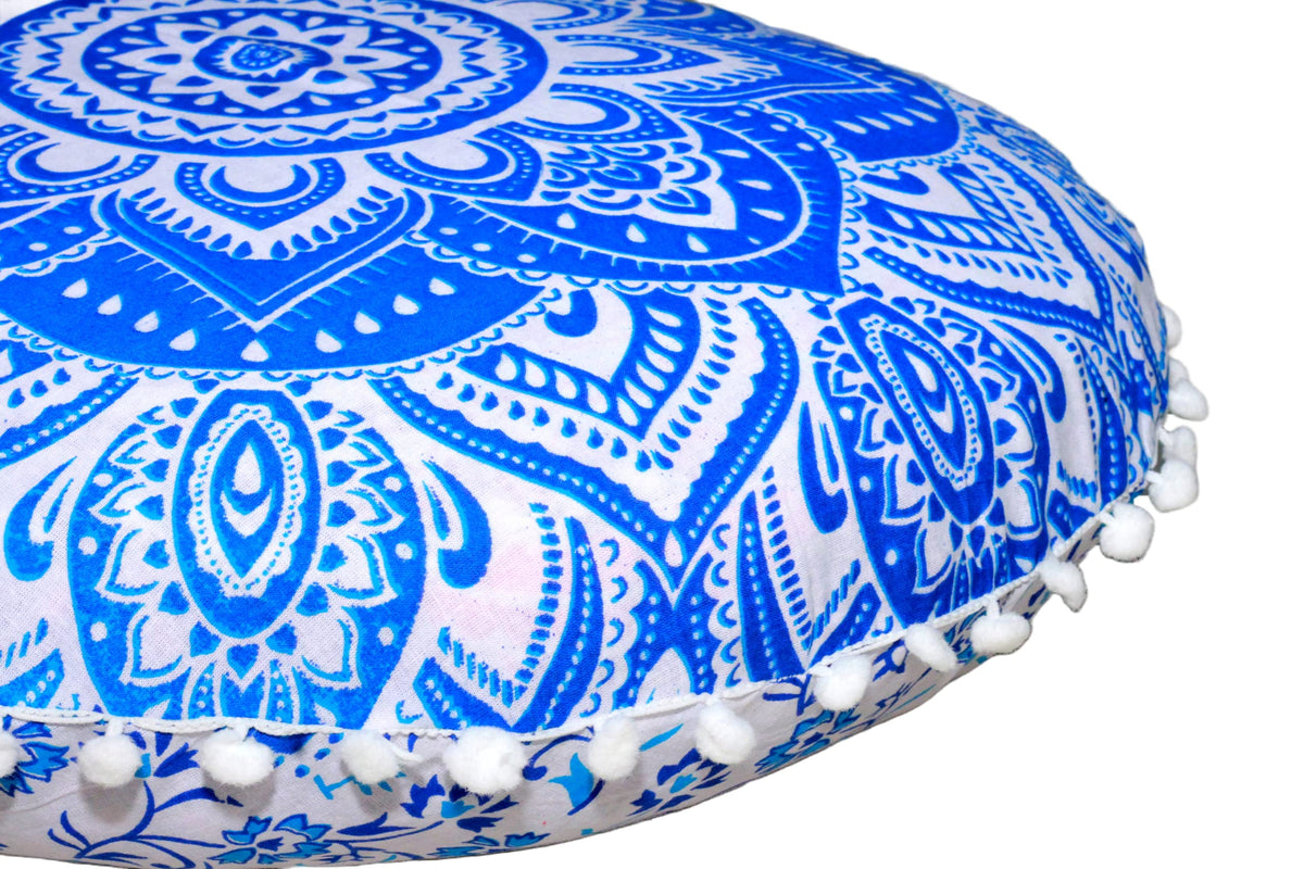 Floor Pillows Cover Cute Throw Pillows Cover Floor Seat Cushion Cover Chair Pads for Back to School First Day of School for Sofa Couch Bed Decor 22 Inches (Blue Brown)