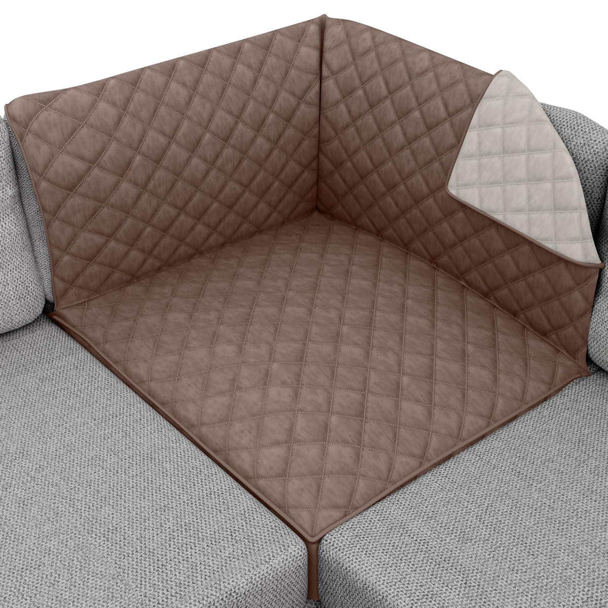 Sofa Shield® Couch Sofa Slip Cover for Dogs with Strap, Navy Sand