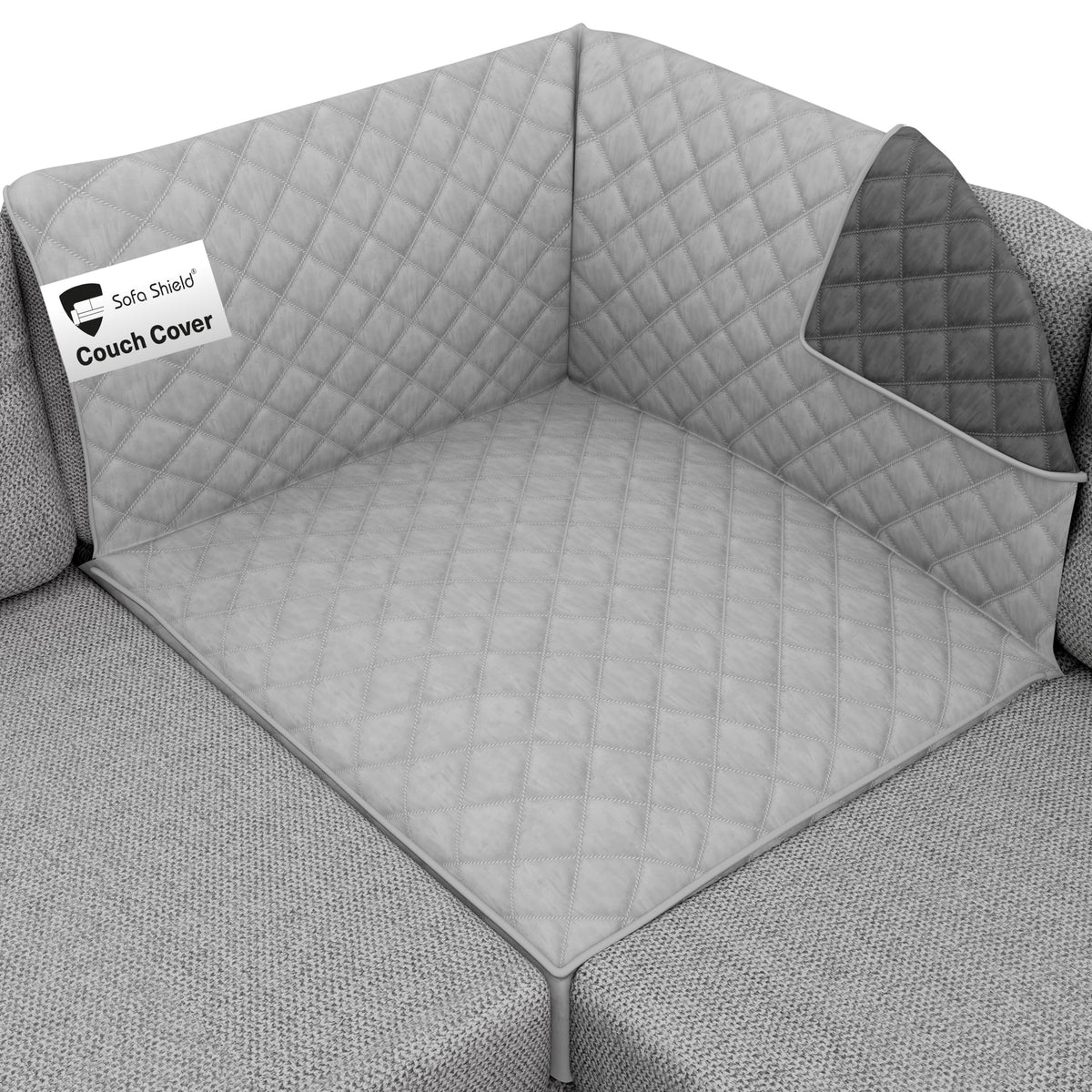 Sofa Shield® Couch Sofa Slip Cover for Dogs with Strap, Navy Sand