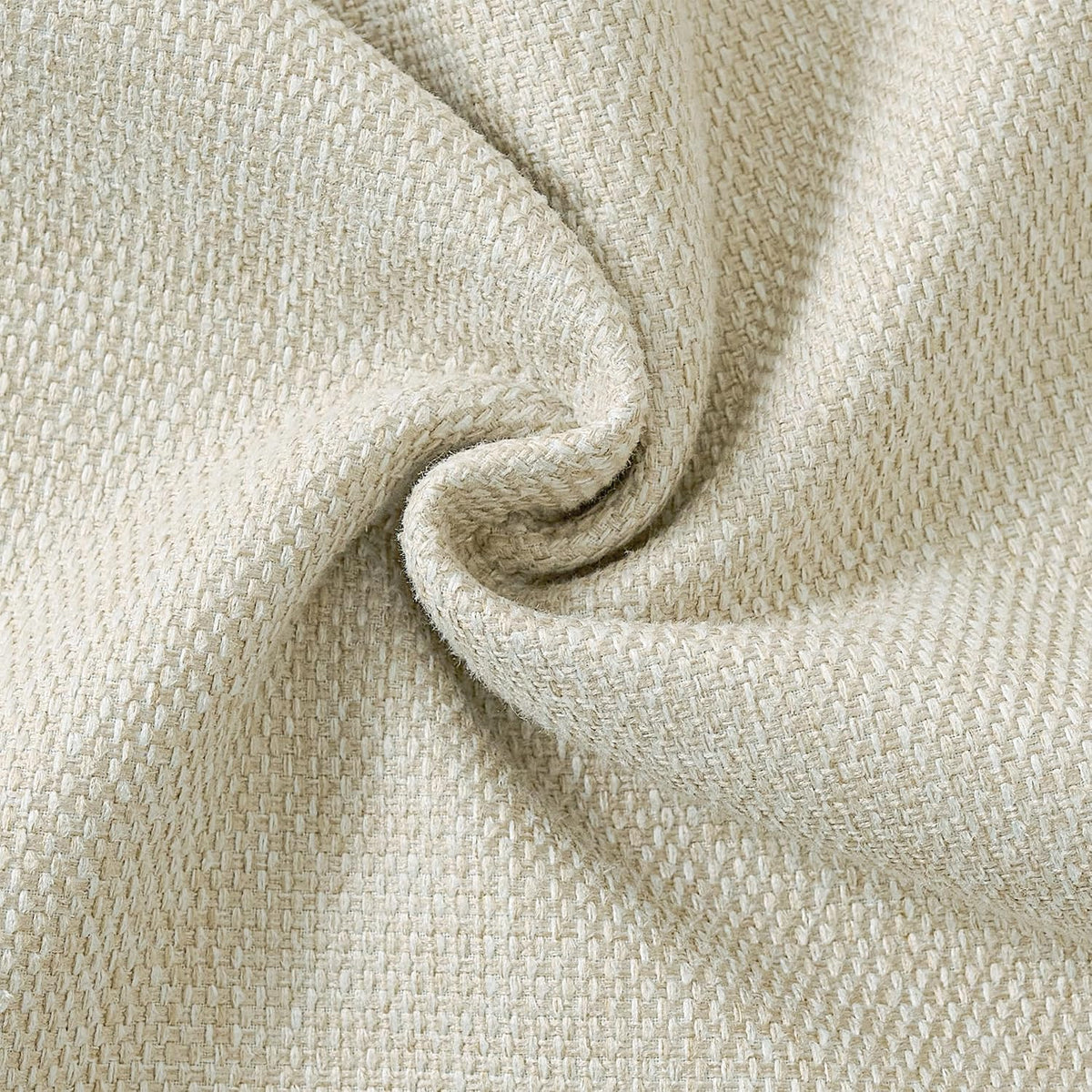Natural Linen Look Throw Pillow Covers 18x18 Inch Set of 4, Textured Woven Decorative Pillow Covers, Neutral Square Cushion Covers for Couch Sofa Living Room Bedroom, Ivory Cream