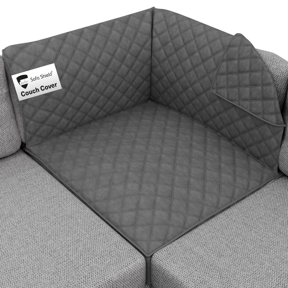Sofa Shield® Couch Sofa Slip Cover for Dogs with Strap, Navy Sand